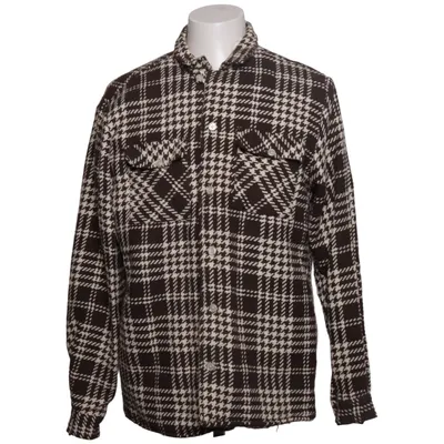 Overshirt (Brown, White) from Boohoo Man Acrylic, Cotton, Polyester
