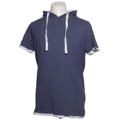 Short sleeve hoodie (Blue, White) from Ombre Cotton