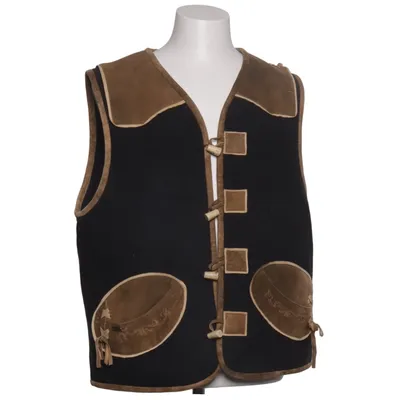 Outer vest (Gray, Brown) from Country Line Cotton, Leather, Polyester, Wool