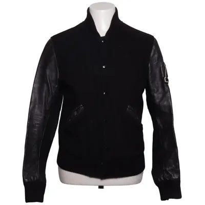 Veste universitaire (Noir) de American College Cuir, Polyamide, Polyester, Laine