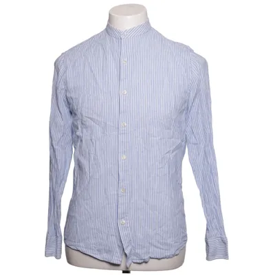 Shirt (Blauw, Wit) van Dan John Katoen, Linnen