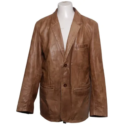 Leren blazer (Bruin) van David Moore Leer, Polyester
