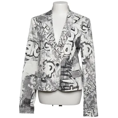 Blazer (Black, White) from Just Cavalli Polyester, Viscose