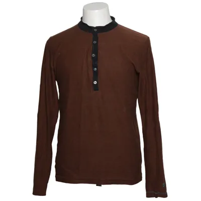 Henley shirt (Brown) from Cast Iron Cotton, Elastane