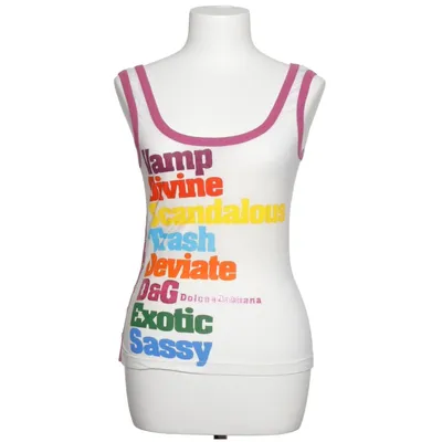 Tank Top (White, Multicolored) from Dolce & Gabbana Cotton, Elastane
