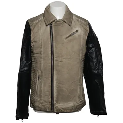 Biker jacket (Beige, Black) from Rusty Neal Cotton, Polyester, Polyurethane