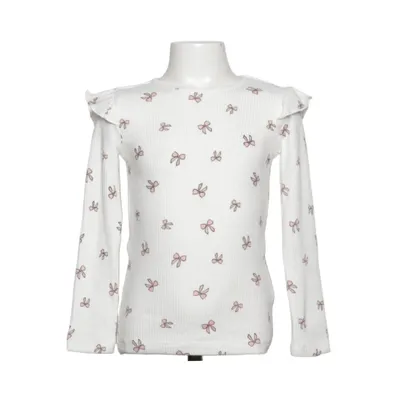 Langærmet t-shirt (Hvid, Pink) fra Dopo Dopo Girls Elastan, Polyester, Viscose