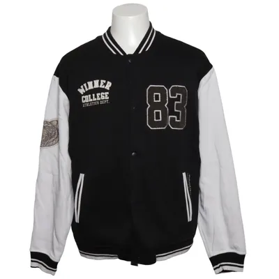 Varsity jacket (Black, White) from Camp David Cotton, Polyester