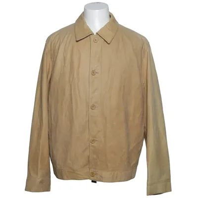 Leren jack (Beige) van Offset Acetaat, Leer, Polyamide