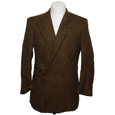 Blazer (Marron) de E. Thomas Cachemire, Cupro, Laine