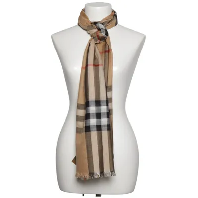 Halsduk (Beige, Flerfärgad) från Burberry Silke, Ull