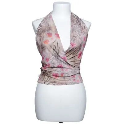 Halter neck top (Beige, Multicolored) from Pull & Bear