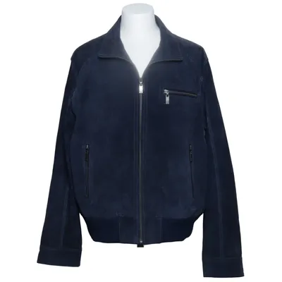 Leren jack (Blauw) van Trapper Katoen, Leer, Polyester