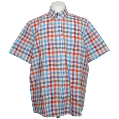Short sleeve shirt (Blue, Red, Multicolored) from Casamoda Cotton