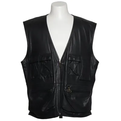 Leren vest (Zwart) van Trapper