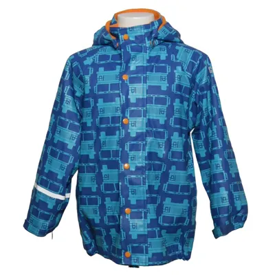 Regnjakke (Blå, Orange) fra Caretec Polyester, Polyurethan