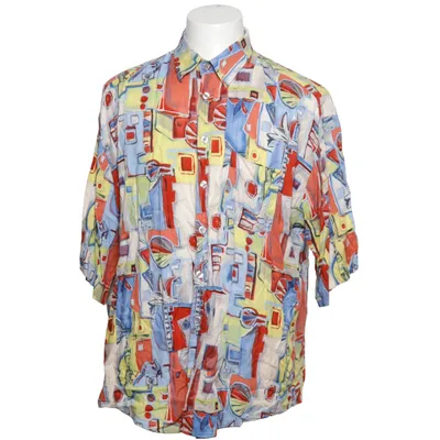 Short sleeve shirt (Blue, Yellow, Red) from Henry Morell