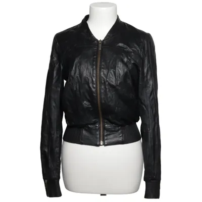 Bomber jacket (Black) from Jimmy Choo for H&M Acetate, Leather