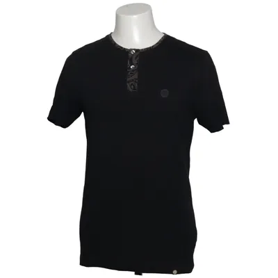 Henley shirt (Zwart) van Pretty Green Katoen