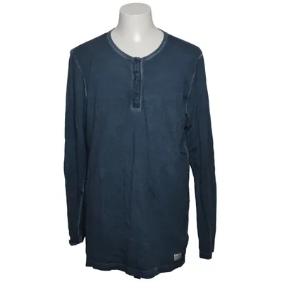 Henley shirt (Blauw) van Livergy Katoen
