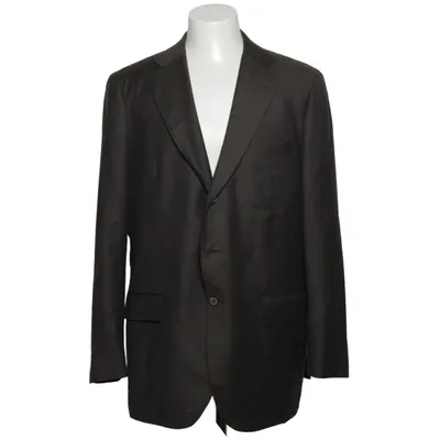 Blazer (Gris) de E. Thomas Cachemire, Cupro, Laine