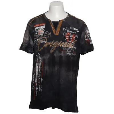 Henley shirt (Black, Gray, Multicolored) from Violento Cotton, Elastane