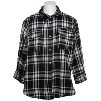 Skjortejakke (Sort, Hvid, Grå) fra Z-One Elastan, Polyester, Viscose
