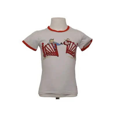 T-shirt (Vit, Röd) från Emil i Lönneberga Bomull, Elastan
