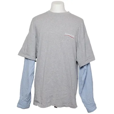 T-shirt (Political Campaign Layered T-Shirt 'Grey') from Balenciaga Cotton, Elastane, Polyester