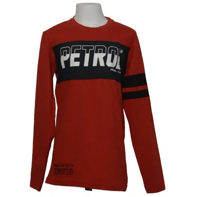 T-shirt à manches longues (Rouge, Noir) de Petrol Coton, Polyester