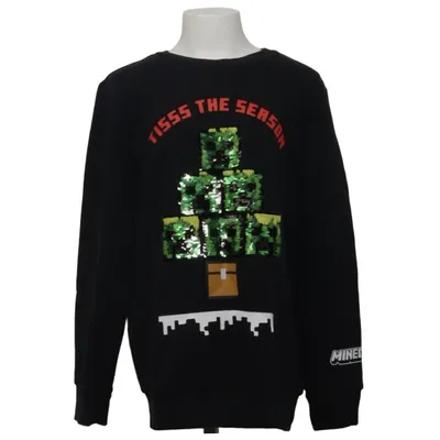 Pull de Noël (Noir) de Minecraft Coton, Élasthane, Polyester