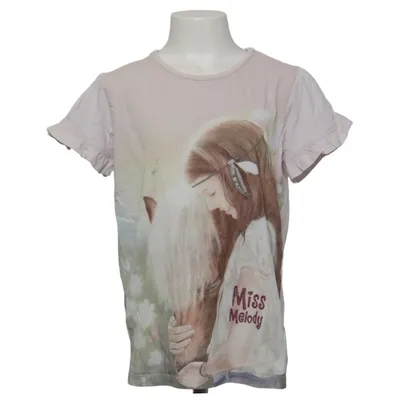 T-shirt (Roze, Meerkleurig) van Miss Melody Katoen