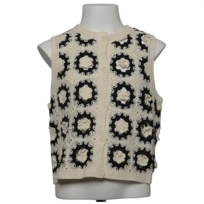 Gilet (Zwart, Wit) van Zara Acryl, Katoen