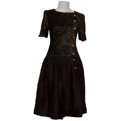 Dress (Brown) from Laban Acetate, Polyester, Silk, Viscose