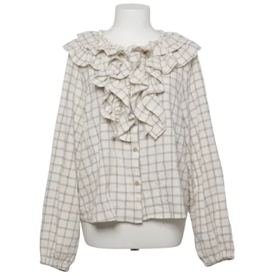 Bluse (Hvid, Grå) fra Lil' Atelier Økologisk bomuld