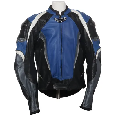 Motorcykeljacka (Svart, Blå, Vit) från Evolution Skinn, Polyester