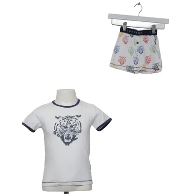 Pyjamas (Vit, Flerfärgad) från Claesen's Bomull, Elastan