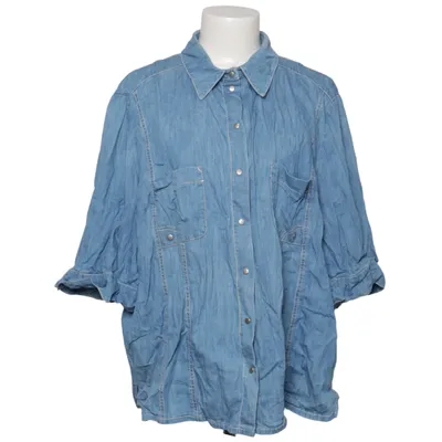 Denim blouse (Blauw) van Brand Katoen, Elastaan
