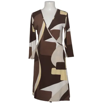 Wrap dress (Brown, White, Yellow) from Benetti Elastane, Polyester