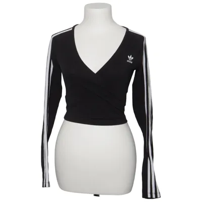 Crop top (Zwart) van Adidas Katoen, Elastaan