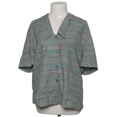 Chemise à manches courtes (Gris, Bleu, Vert) de Dots Coton, Lin, Polyester, Viscose