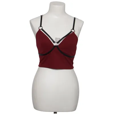 Crop top (Rouge, Noir) de Romwe Élasthane, Polyester