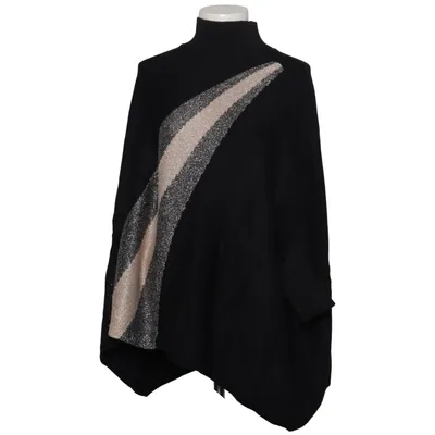 Poncho (Sort, Sølv, Beige) fra Exquiss's Akryl, Polyamid, Viscose