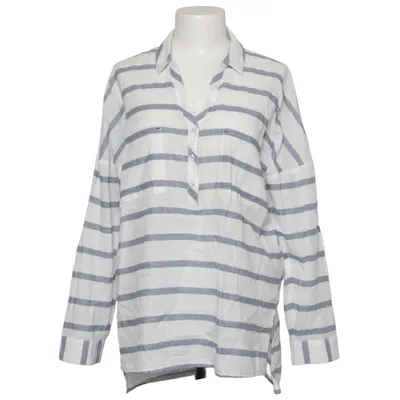Blouse (Blue, White) from Peckott Cotton