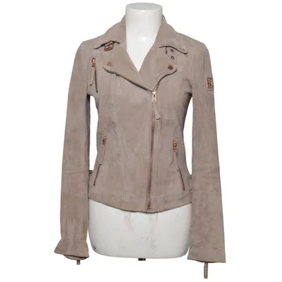 Bikerjacka (Beige) från Freaky Nation Bomull, Skinn, Polyester