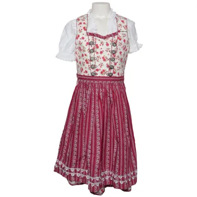 Dirndl (Hvid, Pink) fra Alpenfeeling Bomuld
