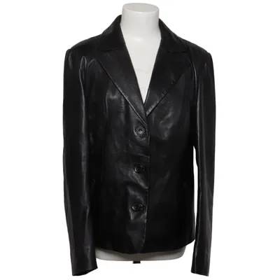 Läderkappa (Svart) från Saki Collection Skinn, Polyester