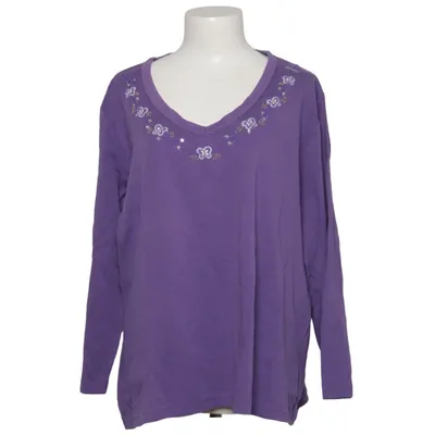 Long sleeve T-shirt (Purple) from Denim & Co Cotton