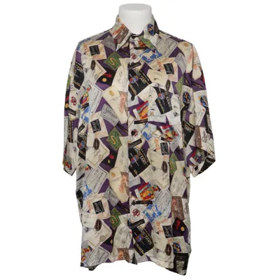 Short sleeve shirt (Beige, Multicolored) from Nicole Miller Silk