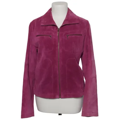 Læderjakke (Pink) fra Giorgio Polyester, Ruskind